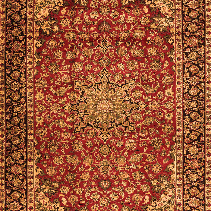 Serging Thickness of Machine Washable Persian Orange Traditional Area Rugs, wshtr2504org