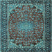 Square Machine Washable Persian Light Blue Traditional Rug, wshtr2504lblu