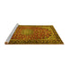 Sideview of Machine Washable Persian Yellow Traditional Rug, wshtr2504yw