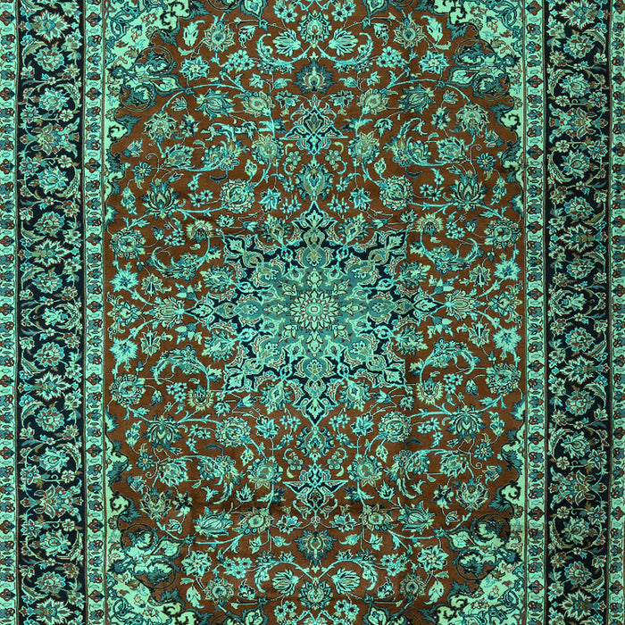 Machine Washable Persian Turquoise Traditional Area Rugs, wshtr2504turq