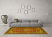 Machine Washable Persian Yellow Traditional Rug in a Living Room, wshtr2504yw