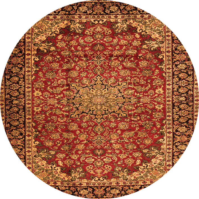 Machine Washable Persian Orange Traditional Area Rugs, wshtr2504org