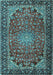 Machine Washable Persian Light Blue Traditional Rug, wshtr2504lblu