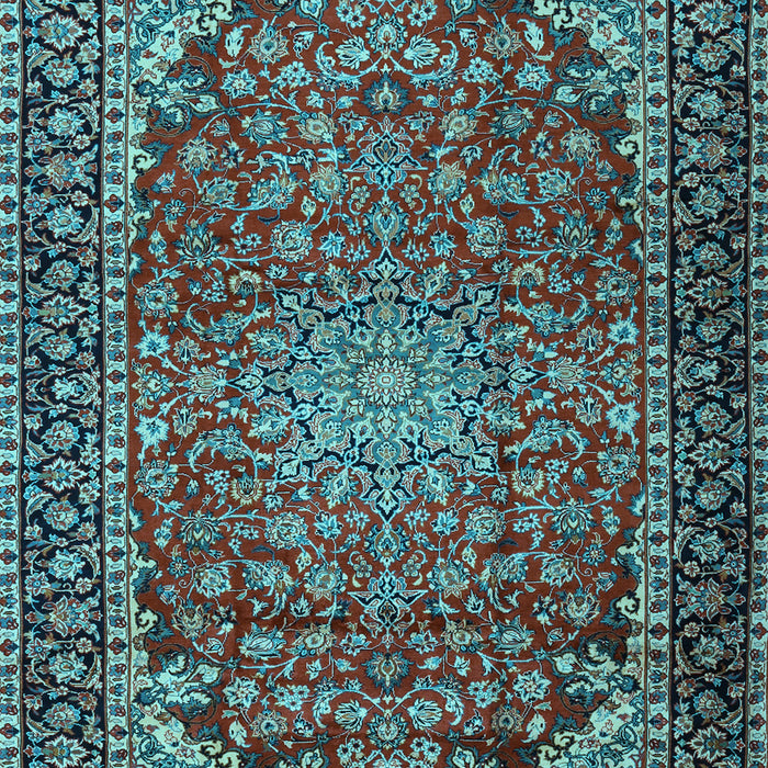 Machine Washable Persian Light Blue Traditional Rug, wshtr2504lblu