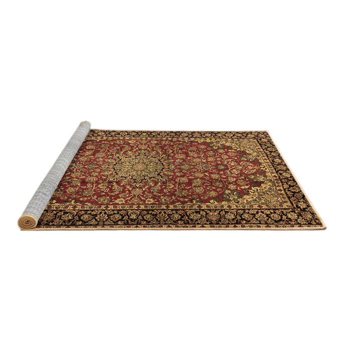 Sideview of Machine Washable Persian Brown Traditional Rug, wshtr2504brn