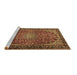 Sideview of Machine Washable Persian Brown Traditional Rug, wshtr2504brn