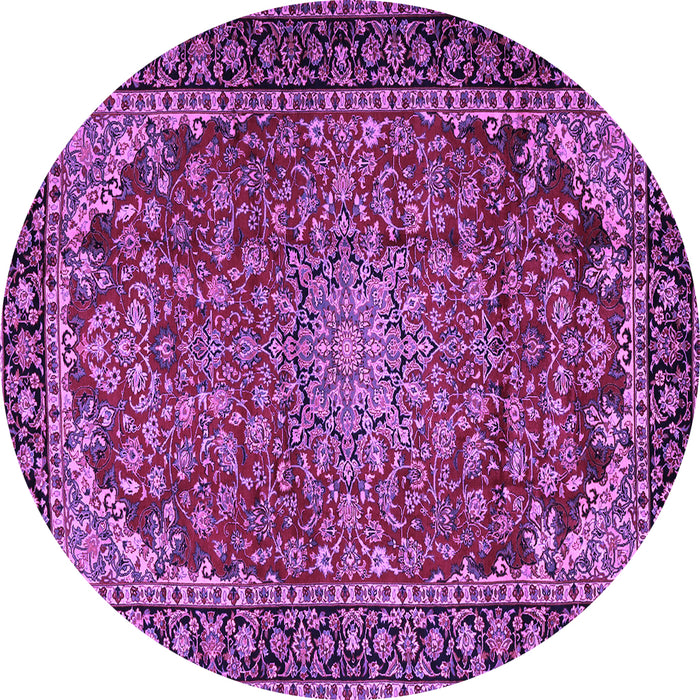 Round Persian Purple Traditional Rug, tr2504pur