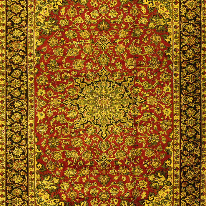 Machine Washable Persian Yellow Traditional Rug, wshtr2504yw
