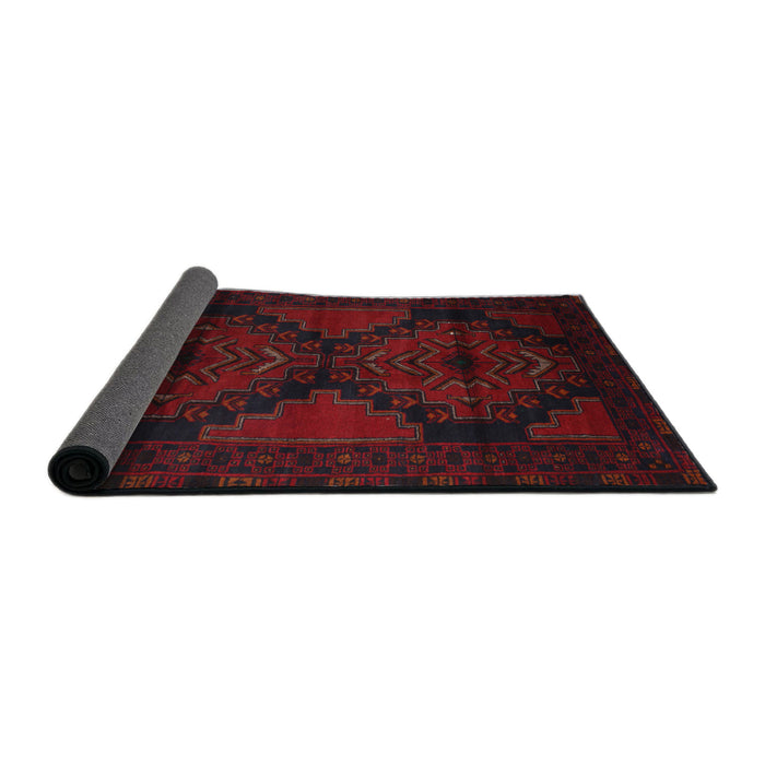 Sideview of Traditional Burgundy Brown Persian Rug, tr2505