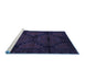 Sideview of Machine Washable Persian Blue Traditional Rug, wshtr2505blu