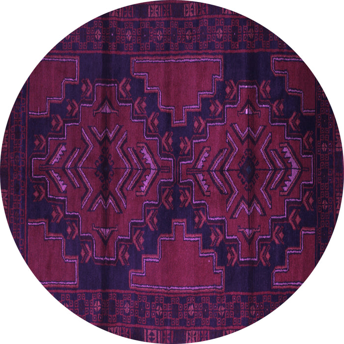 Round Persian Purple Traditional Rug, tr2505pur