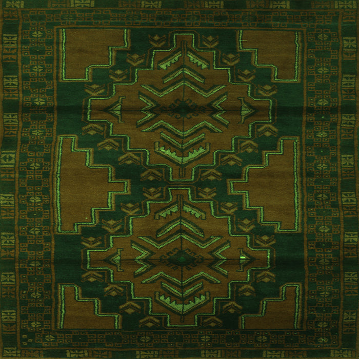 Round Machine Washable Persian Green Traditional Area Rugs, wshtr2505grn