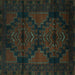 Square Persian Turquoise Traditional Rug, tr2505turq