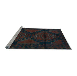Sideview of Machine Washable Persian Light Blue Traditional Rug, wshtr2505lblu