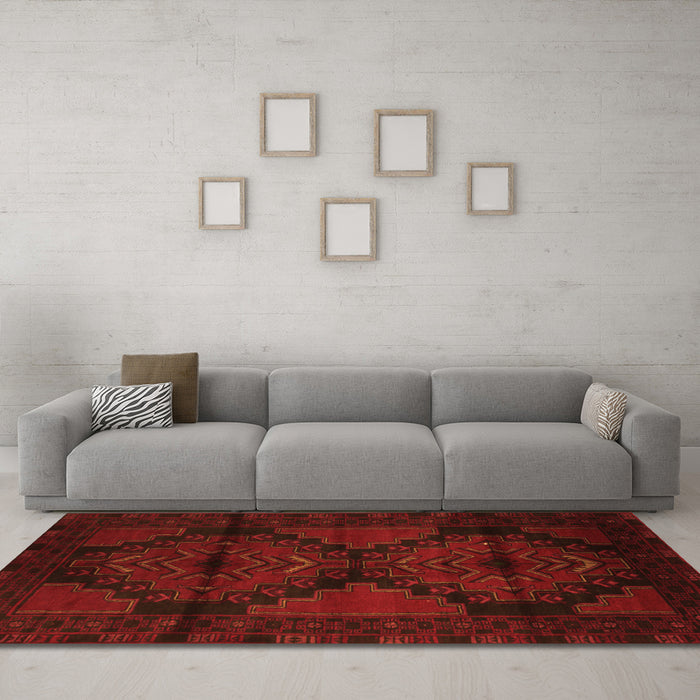 Machine Washable Persian Orange Traditional Area Rugs in a Living Room, wshtr2505org