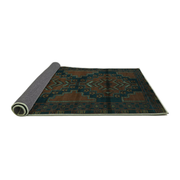 Sideview of Persian Turquoise Traditional Rug, tr2505turq
