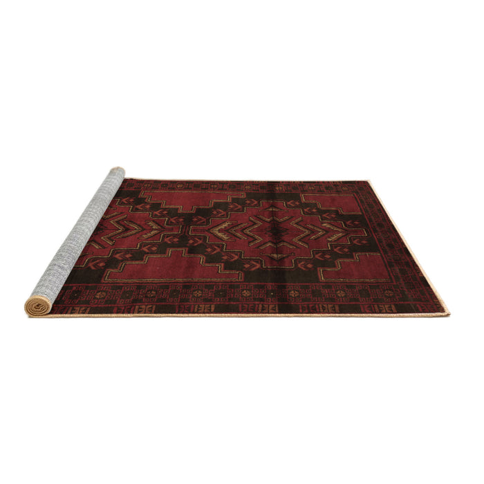 Sideview of Machine Washable Persian Brown Traditional Rug, wshtr2505brn