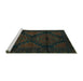 Sideview of Machine Washable Persian Turquoise Traditional Area Rugs, wshtr2505turq