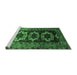 Sideview of Machine Washable Persian Emerald Green Traditional Area Rugs, wshtr2506emgrn