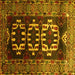 Square Machine Washable Persian Yellow Traditional Rug, wshtr2506yw