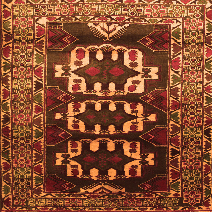 Serging Thickness of Persian Orange Traditional Rug, tr2506org