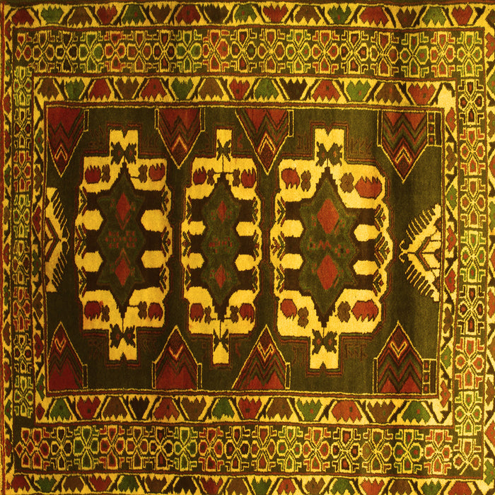Square Persian Yellow Traditional Rug, tr2506yw