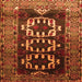 Round Machine Washable Persian Orange Traditional Area Rugs, wshtr2506org