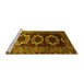 Sideview of Machine Washable Persian Yellow Traditional Rug, wshtr2506yw