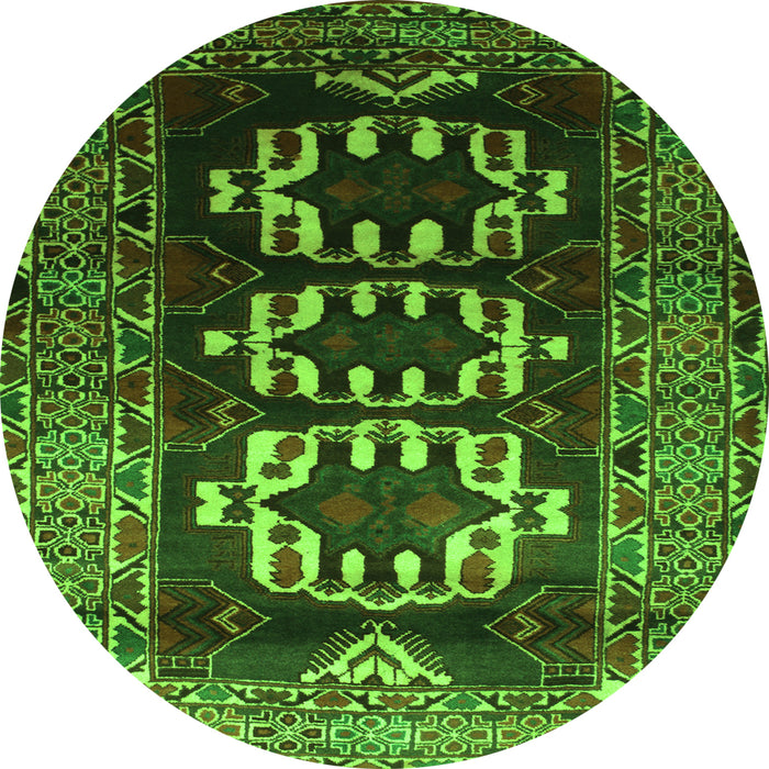 Square Persian Green Traditional Rug, tr2506grn