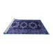 Sideview of Machine Washable Persian Blue Traditional Rug, wshtr2506blu