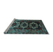 Sideview of Machine Washable Persian Light Blue Traditional Rug, wshtr2506lblu