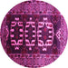 Round Persian Pink Traditional Rug, tr2506pnk