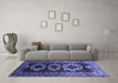 Machine Washable Persian Blue Traditional Rug in a Living Room, wshtr2506blu