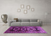 Machine Washable Persian Purple Traditional Area Rugs in a Living Room, wshtr2506pur