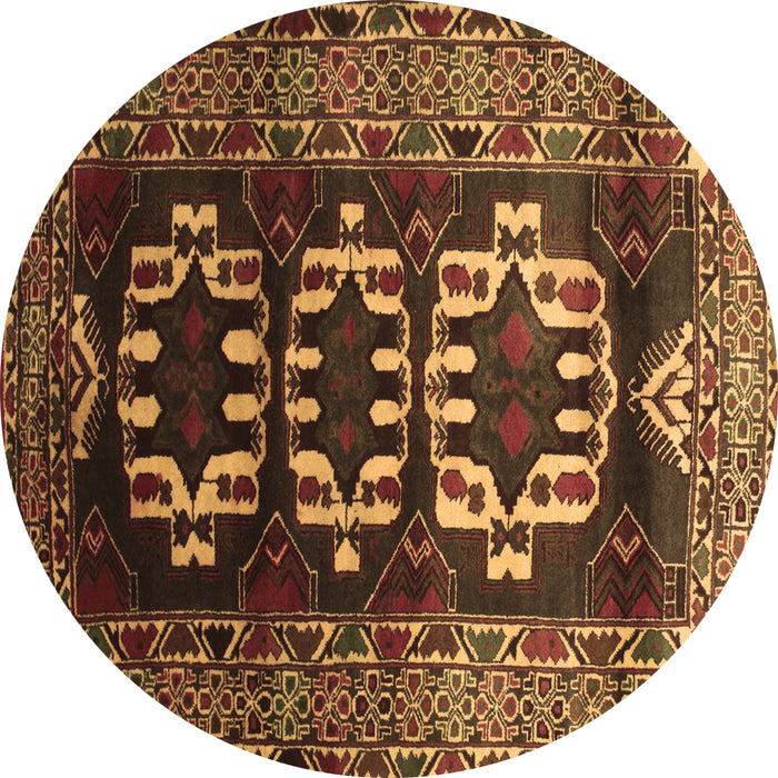 Round Machine Washable Persian Brown Traditional Rug, wshtr2506brn