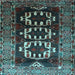 Square Machine Washable Persian Light Blue Traditional Rug, wshtr2506lblu