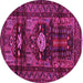 Round Persian Pink Traditional Rug, tr2507pnk