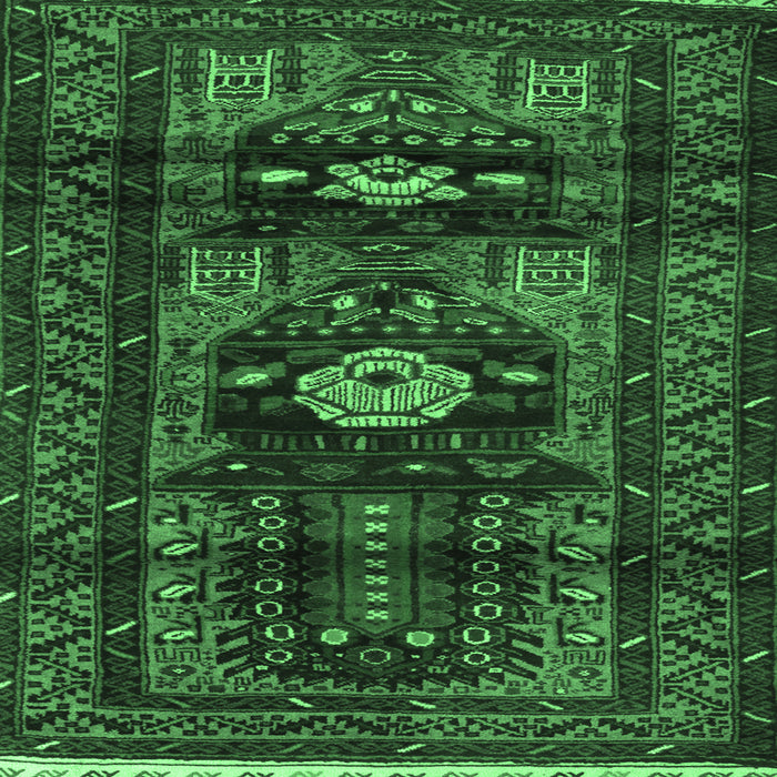 Square Machine Washable Persian Emerald Green Traditional Area Rugs, wshtr2507emgrn
