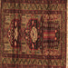 Square Machine Washable Persian Brown Traditional Rug, wshtr2507brn