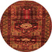 Square Persian Orange Traditional Rug, tr2507org