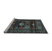 Sideview of Machine Washable Persian Light Blue Traditional Rug, wshtr2507lblu