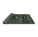 Sideview of Persian Turquoise Traditional Rug, tr2507turq