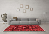 Machine Washable Persian Red Traditional Rug, wshtr2507red