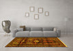 Machine Washable Persian Yellow Traditional Rug in a Living Room, wshtr2507yw