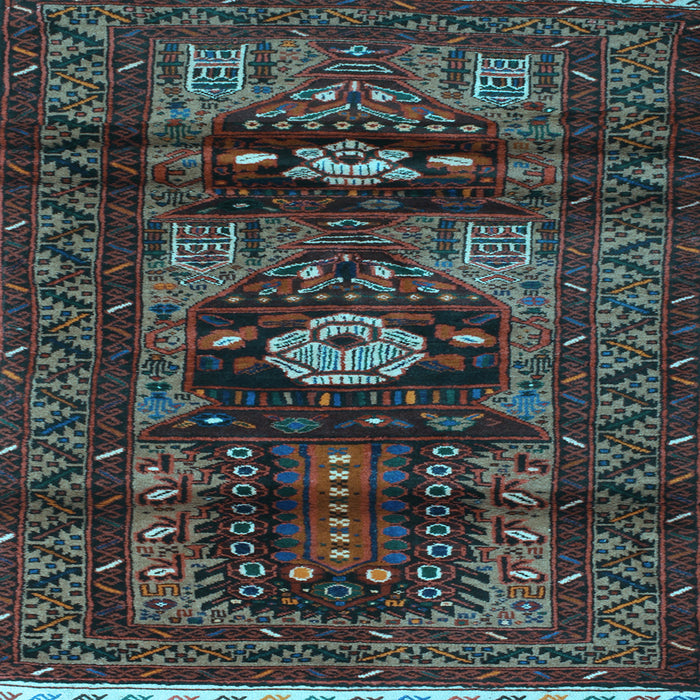 Square Persian Light Blue Traditional Rug, tr2507lblu