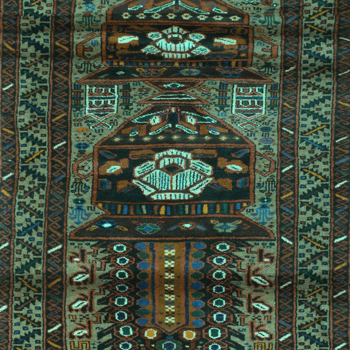 Machine Washable Persian Turquoise Traditional Area Rugs, wshtr2507turq