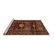 Sideview of Machine Washable Persian Brown Traditional Rug, wshtr2507brn