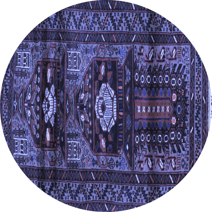 Round Persian Blue Traditional Rug, tr2507blu