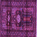 Square Machine Washable Persian Purple Traditional Area Rugs, wshtr2507pur