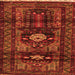 Round Machine Washable Persian Orange Traditional Area Rugs, wshtr2507org